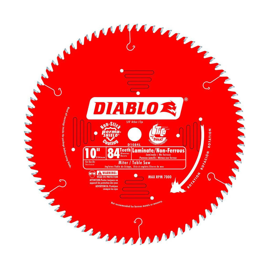 Freud Diablo D1084L 10 in. 84-Tooth High Density Carbide Tipped Laminates/Non-Ferrous Metal Cutting Saw Blade