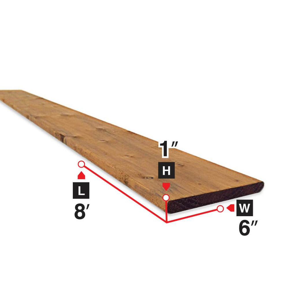 1 in. x 6 in. x 8 ft. Brown Pressure Treated Lumber Fence Board
