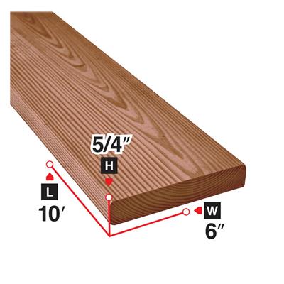 5/4 in. x 6 in. x 10 ft. Brown Pressure Treated Lumber