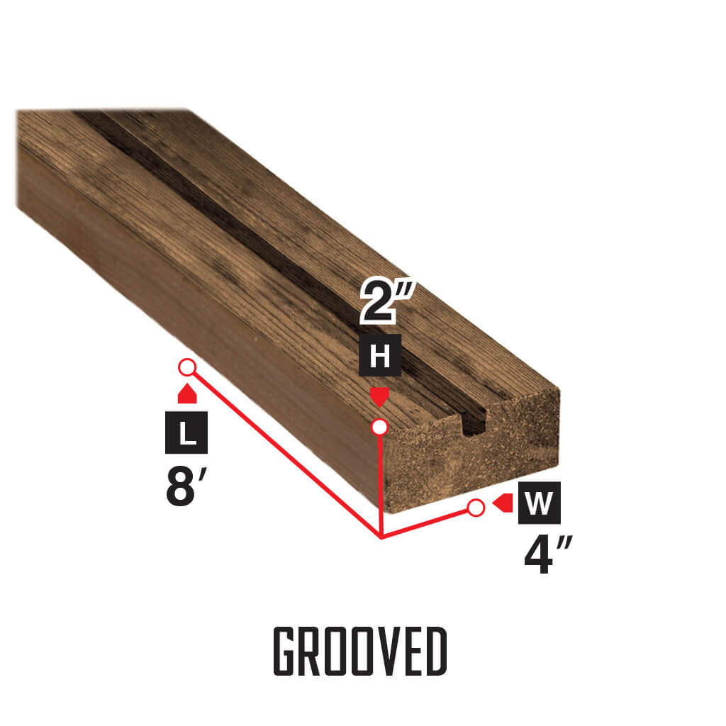 2 in. x 4 in. x 8 ft. Brown Grooved Pressure Treated Lumber