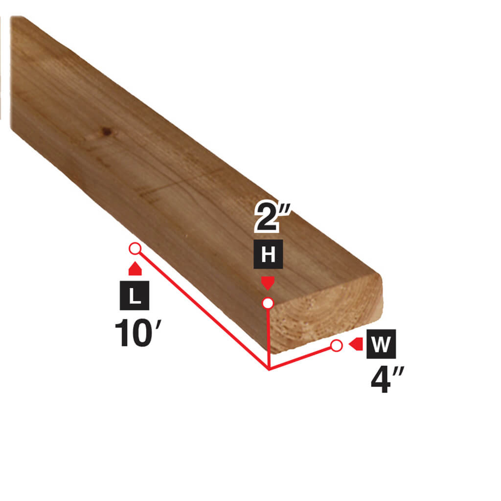 2 in. x 4 in. x 10 ft. Brown Pressure Treated Lumber