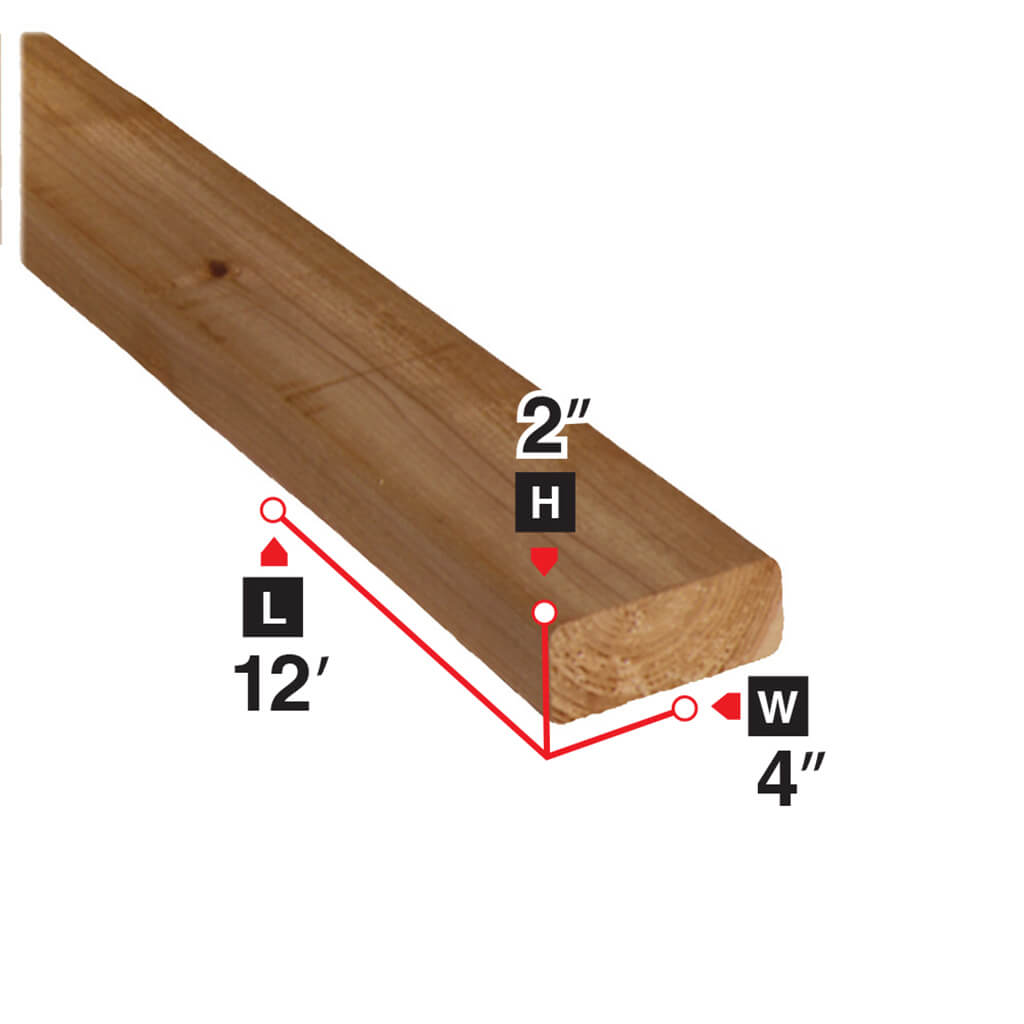 2 in. x 4 in. x 12 ft. Brown Pressure Treated Lumber