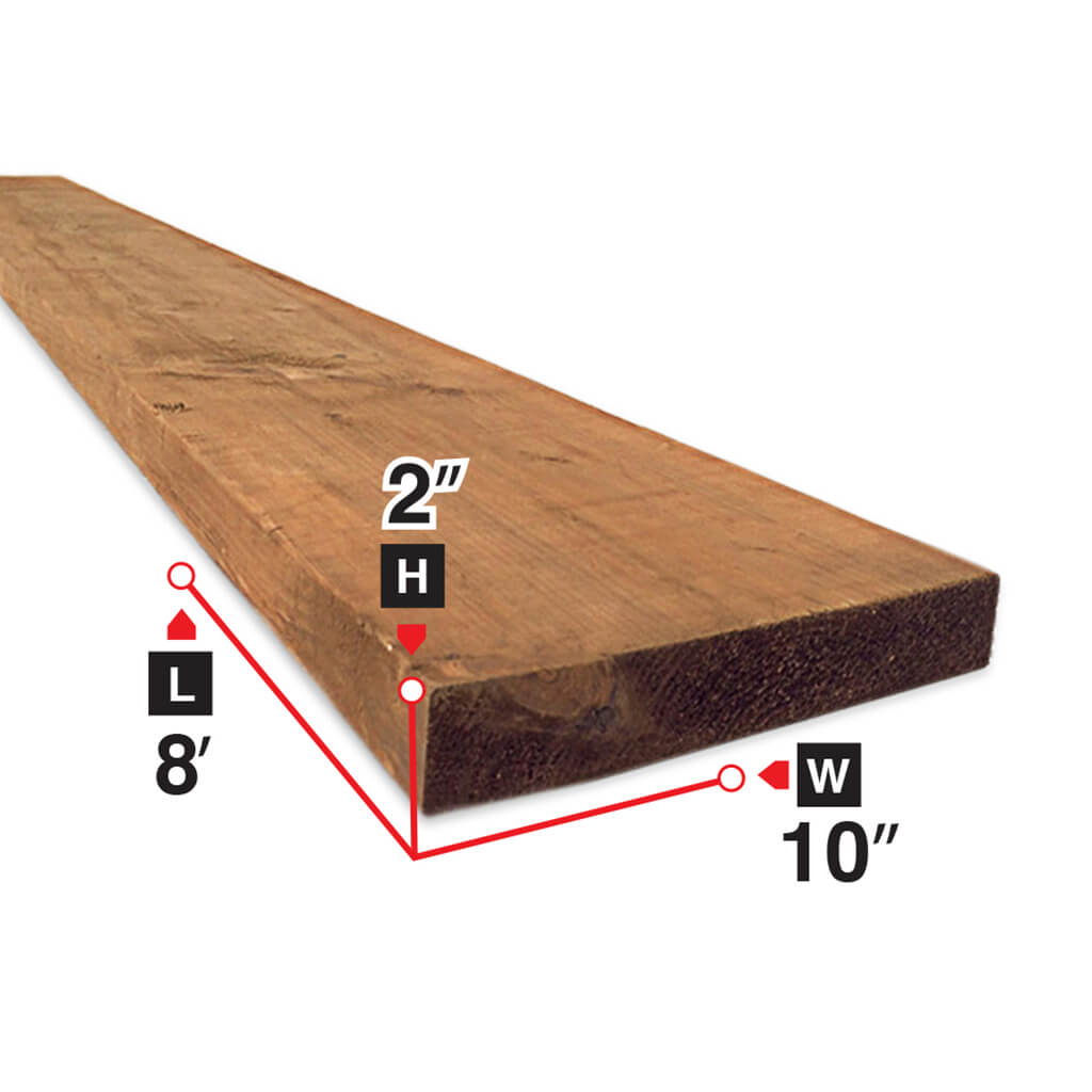 2 in. x 10 in. x 8 ft. Brown Pressure Treated Lumber