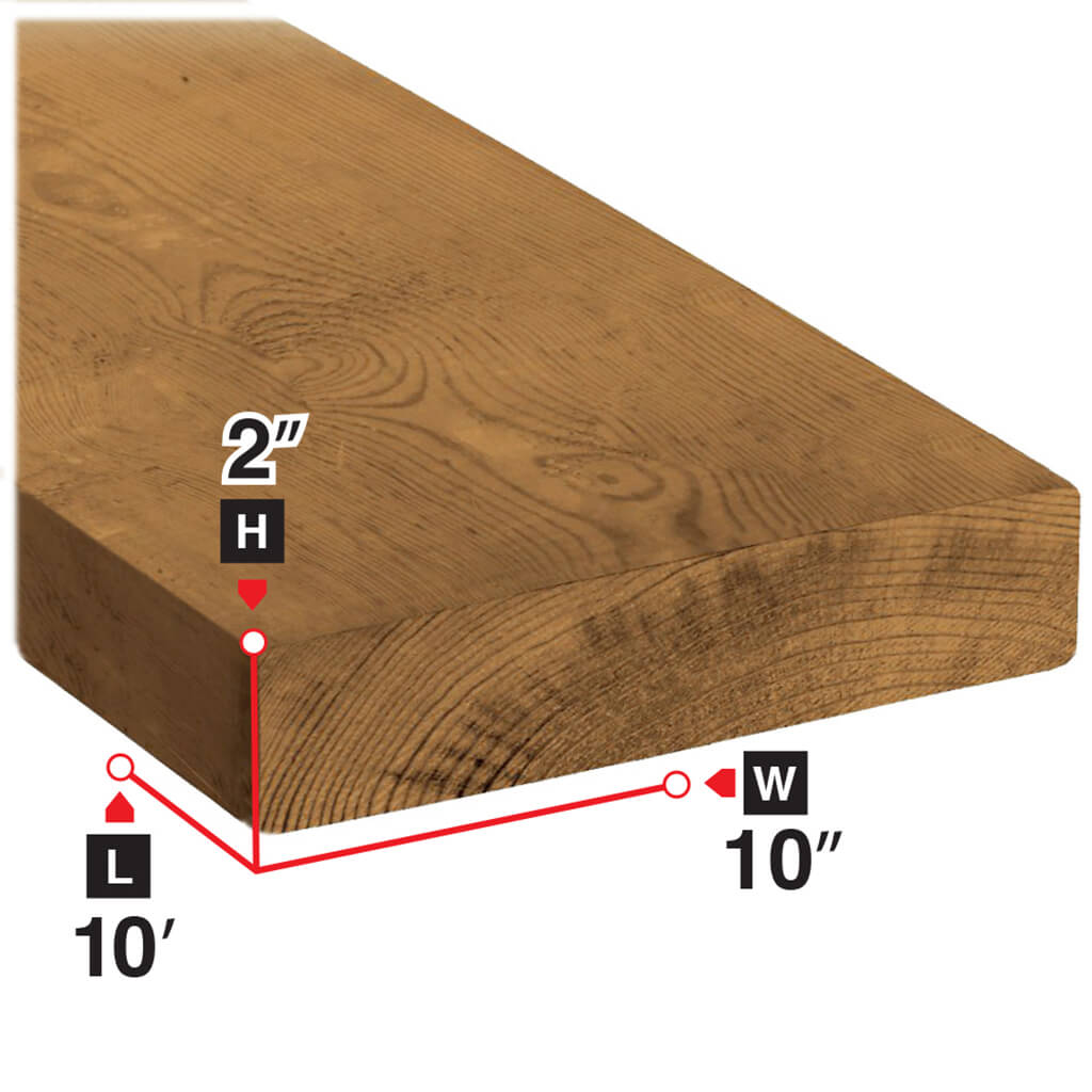 2 in. x 10 in. x 10 ft. Brown Pressure Treated Lumber