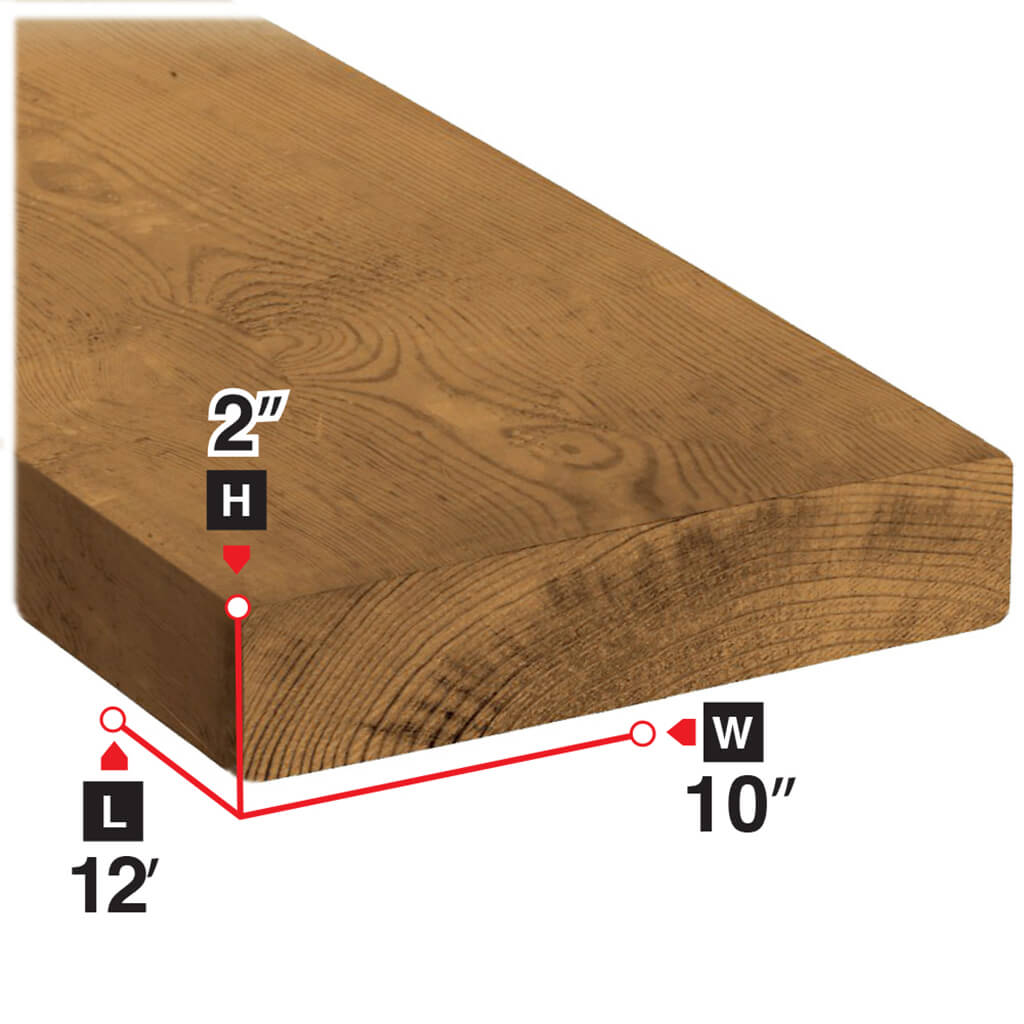 2 in. x 10 in. x 12 ft. Brown Pressure Treated Lumber