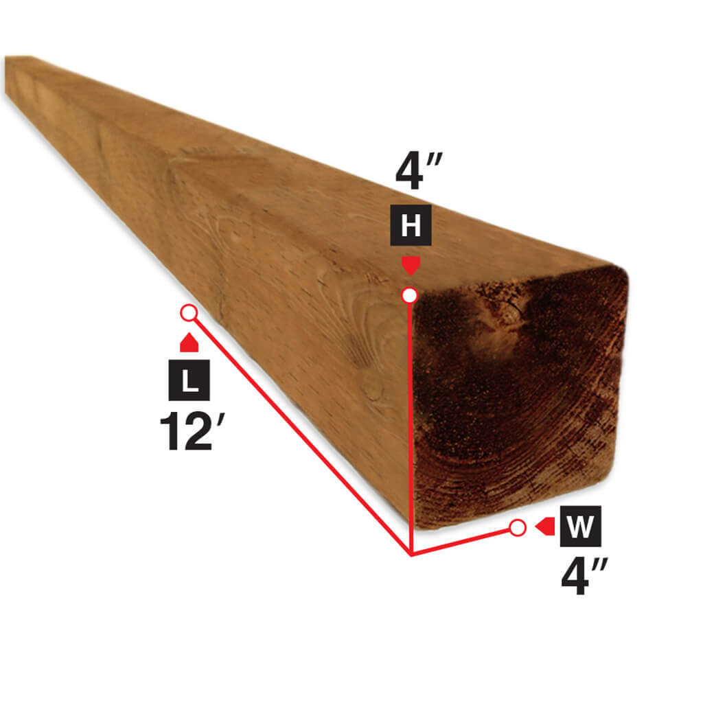 4 in. x 4 in. x 12 ft. Brown Pressure Treated Lumber