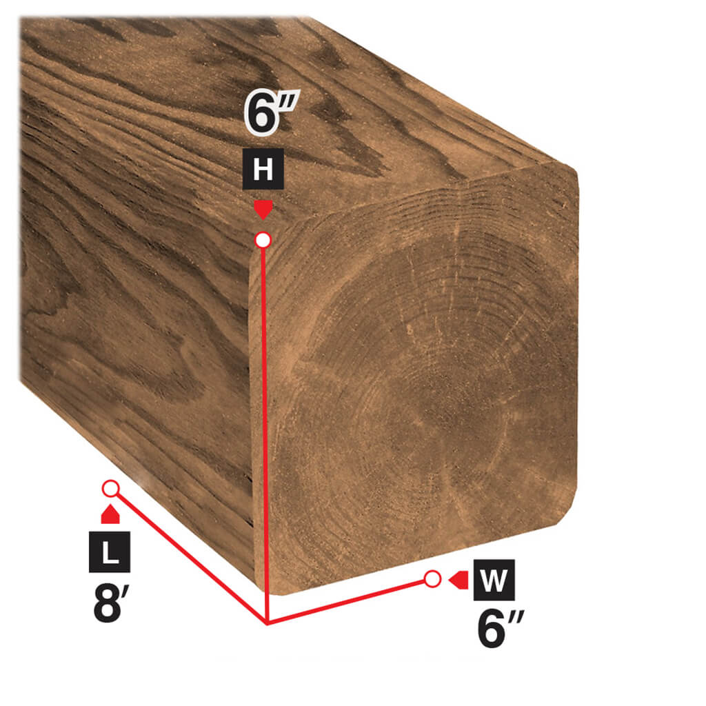 6 in. x 6 in. x 8 ft. Brown Pressure Treated Lumber