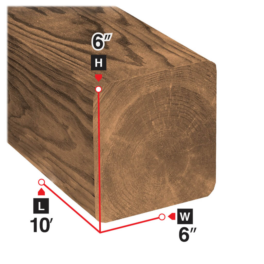 Copy of 6 in. x 6 in. x 8 ft. Brown Pressure Treated Lumber