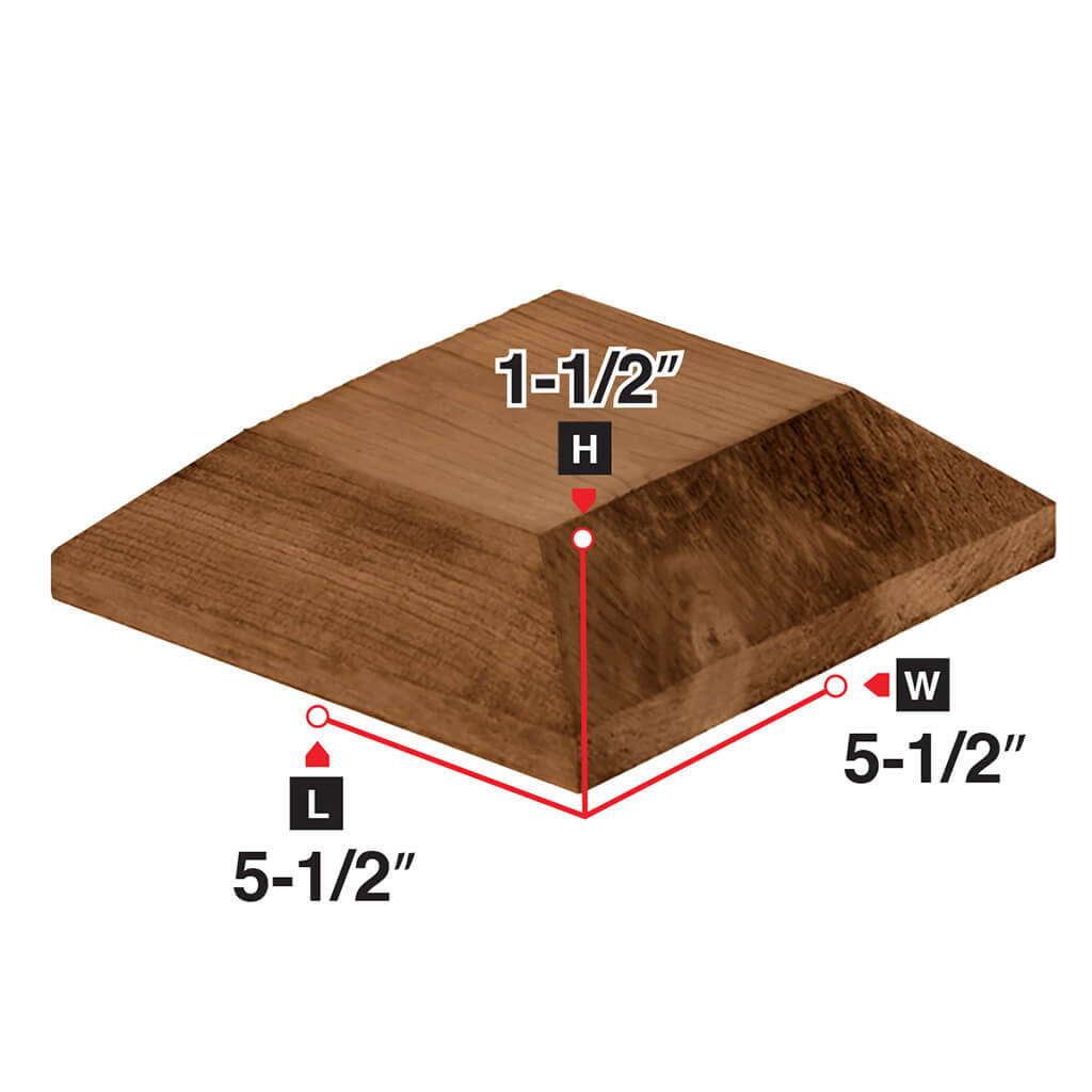 5-1/2 in. x 1-1/2 in. Brown Pressure Treated Wood Bevelled Post Cap