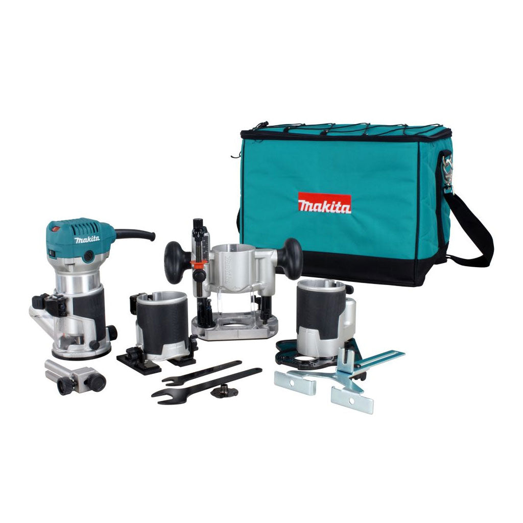 Makita RT0701CX8 6.5 Amp 1-1/4 HP 1/4 in. - 3/8 in. Compact Router/Trimmer Kit