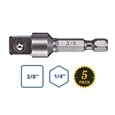 VEGA 150ADB38 2 in. x 3/8 in. Hex Shank Ball Lock Gunmetal Grey Male Socket Adapter and Extension (5-Pack)