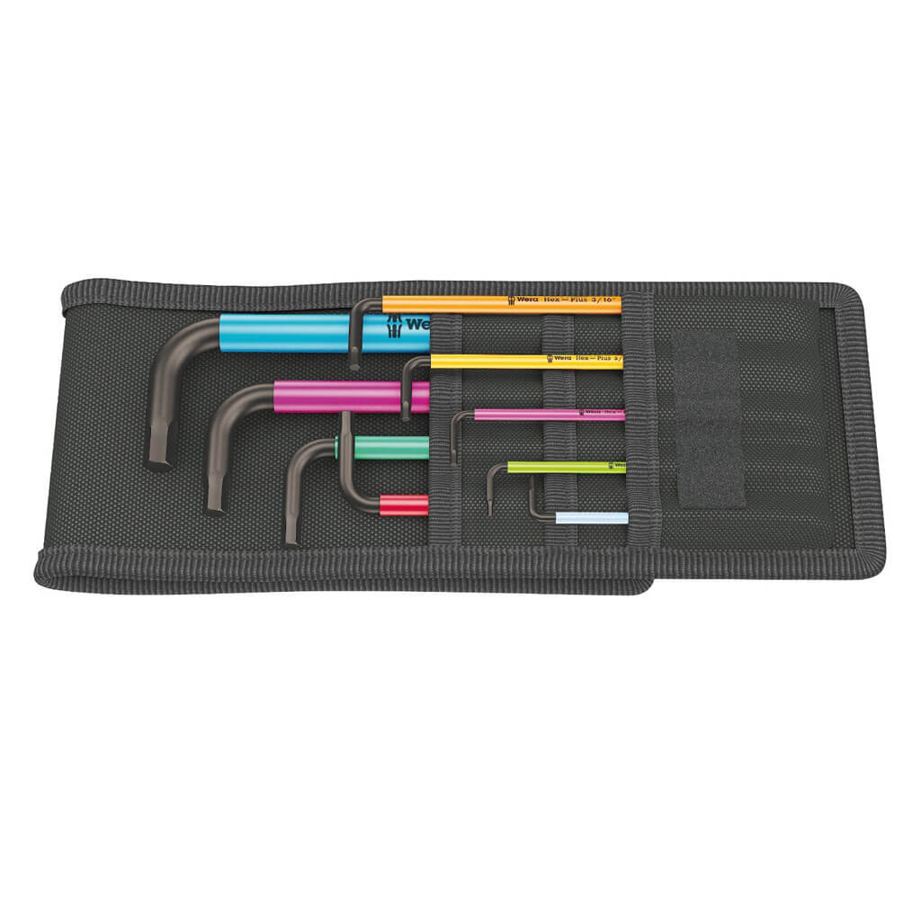 Wera 05022639001 950/9 SPKL BlackLaser Multicolour Imperial Hex-Plus L-Key Set (9-Piece)