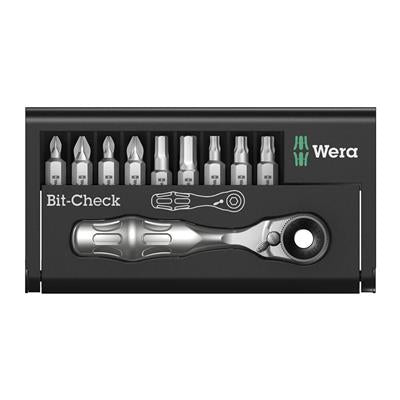 Wera 05073645001 Bit-Check 10 Zyklop Mini 1 Ratchet and Bit Set (10-Piece)