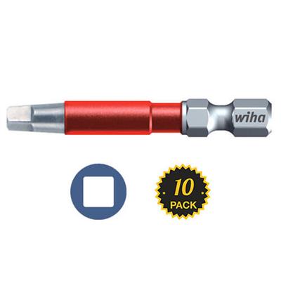 Wiha 76578 #1 x 2 in. Square Drive Terminator Impact Power Bit (10-Pack)