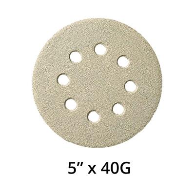 KLINGSPOR 146954 PS 33 CK 5 in. 40 Grit 8 Hole Paper Backing Self Fastening Hook and Loop Disc For Paint, Varnish, Filler And Wood (100-Pack)