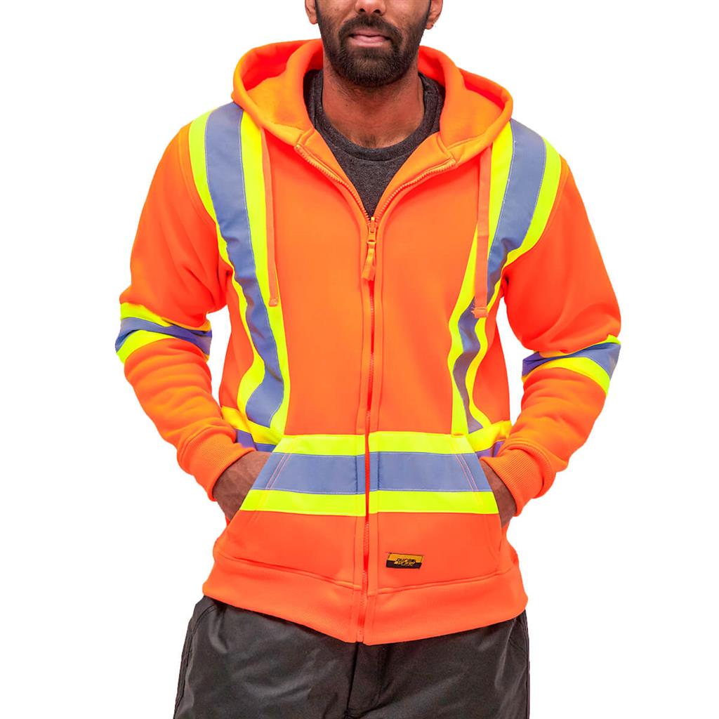 DuraDrive Men's 4 in. Hi-Vis Reflective Stripes Hooded Jacket