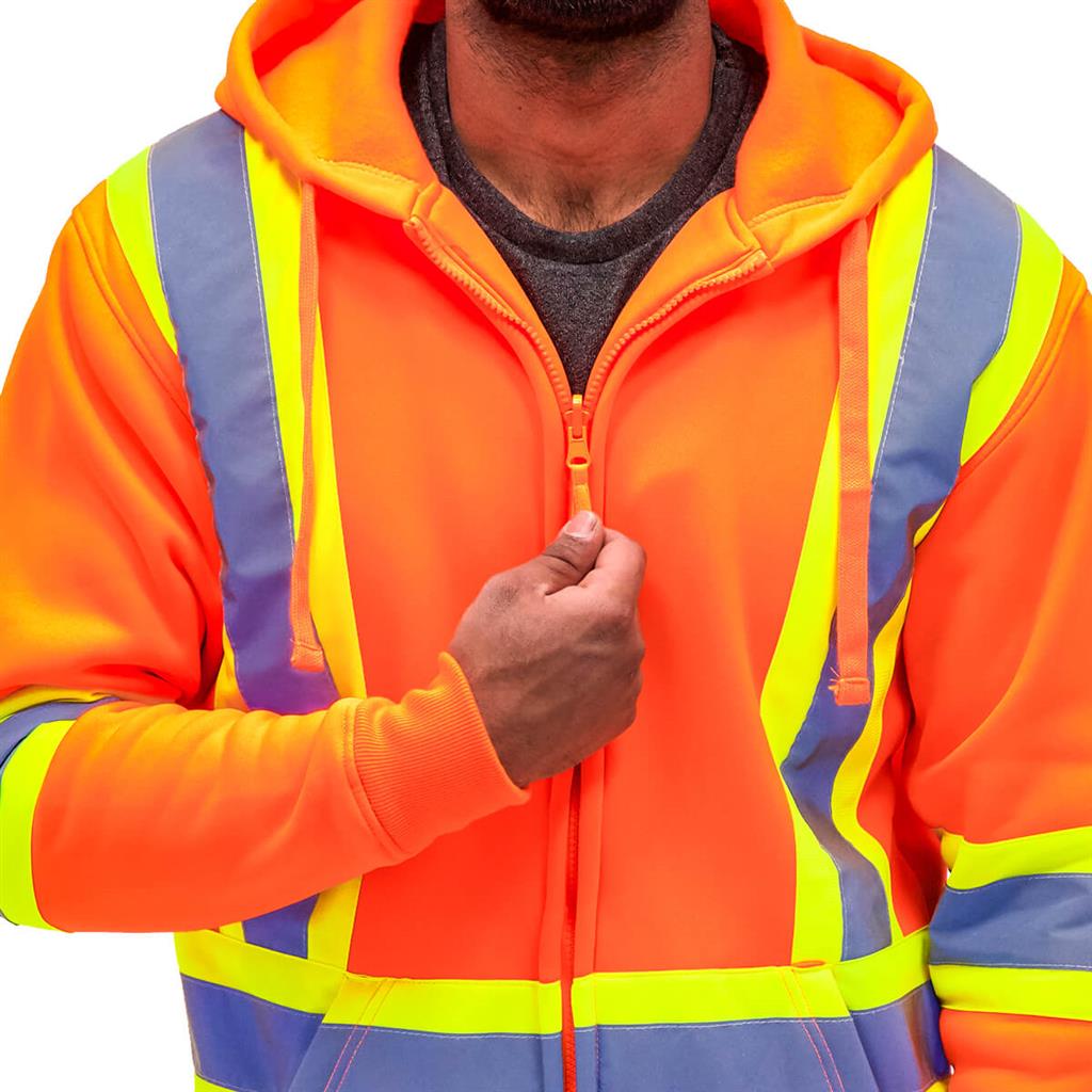 DuraDrive Men's 4 in. Hi-Vis Reflective Stripes Hooded Jacket