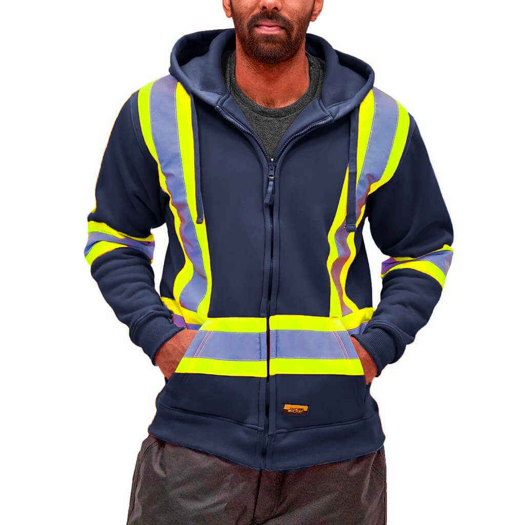 DuraDrive Men's 4 in. Hi-Vis Reflective Stripes Hooded Jacket