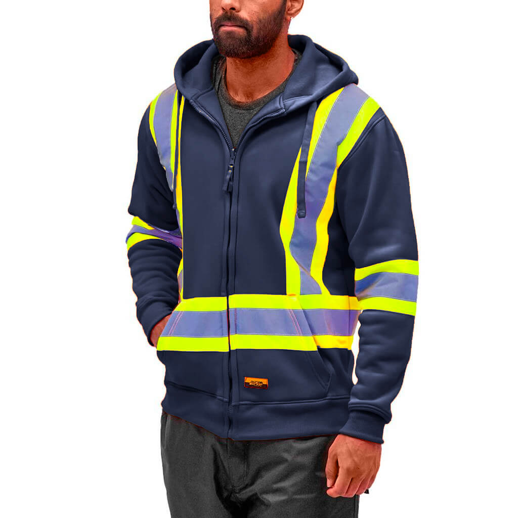 DuraDrive Men's 4 in. Hi-Vis Reflective Stripes Hooded Jacket