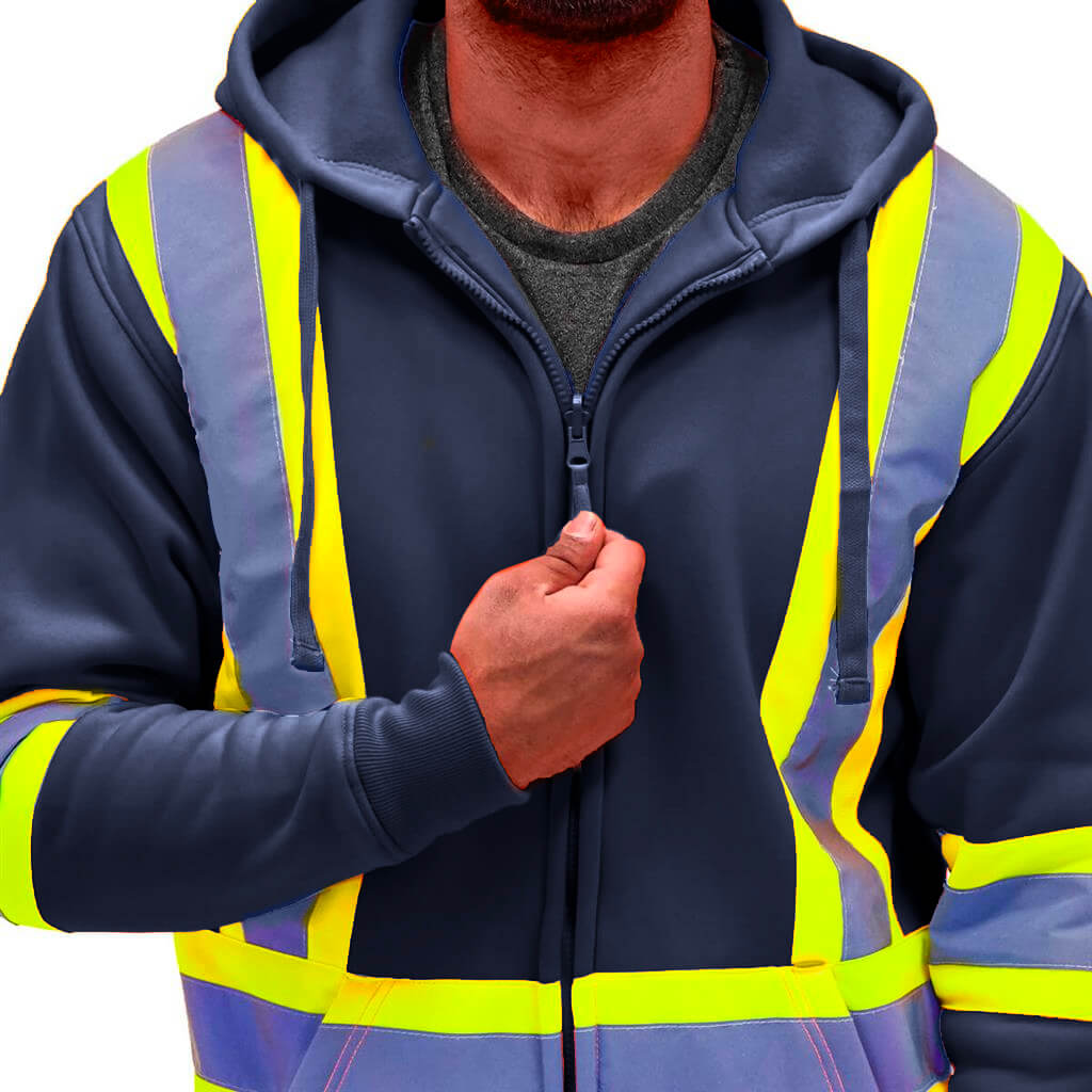 DuraDrive Men's 4 in. Hi-Vis Reflective Stripes Hooded Jacket