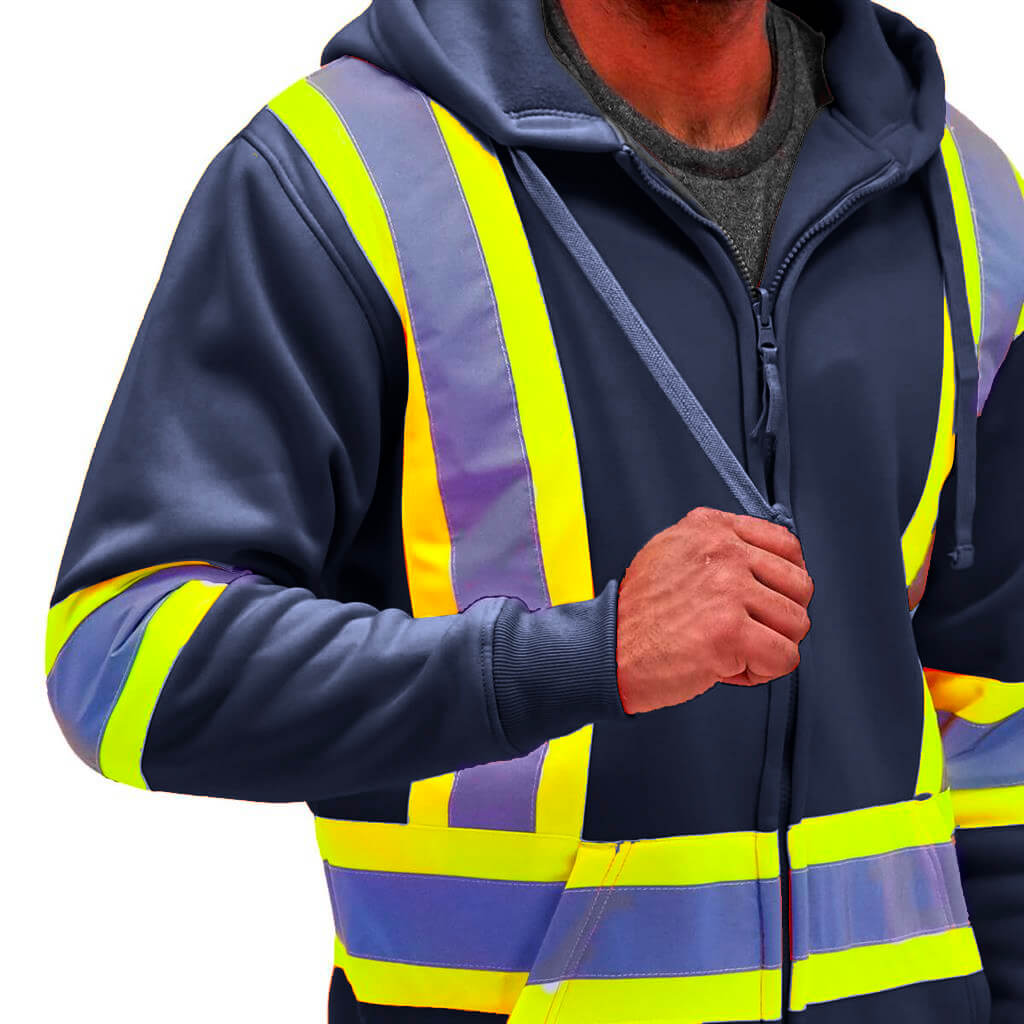 DuraDrive Men's 4 in. Hi-Vis Reflective Stripes Hooded Jacket