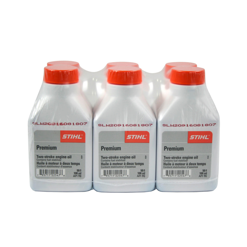 STIHL 100mL 50:1 Premium 2-Stroke Engine Oil (6-Pack)