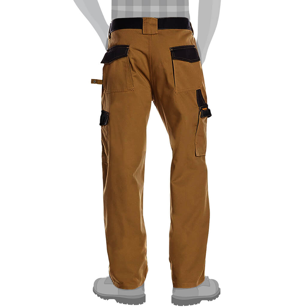 〈 TAN 〉 CHECKED&LINE PANTS Iron & Haft Cargo Work Pant, Durable Pants for Landscaping