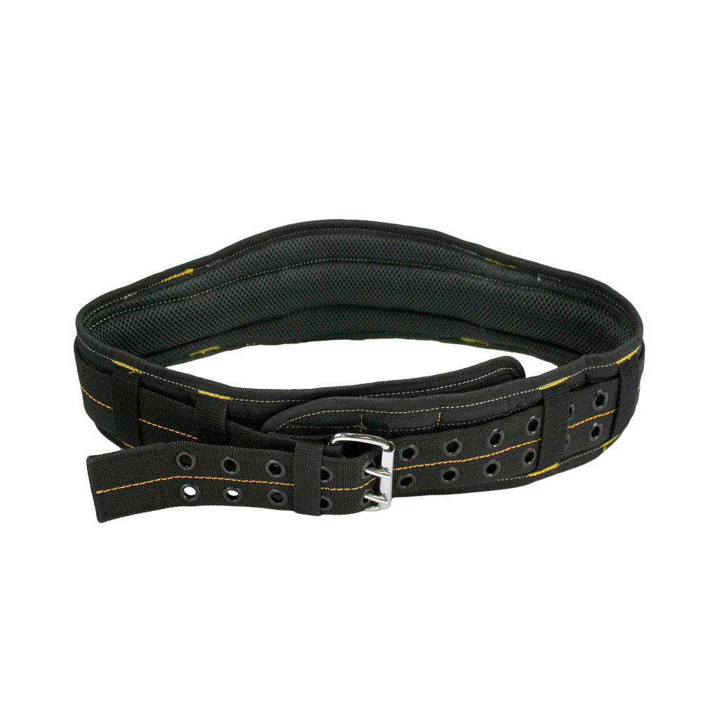 Bossa 3 in. Black 2-Prong Padded Work Belt with 5 in. Back Support