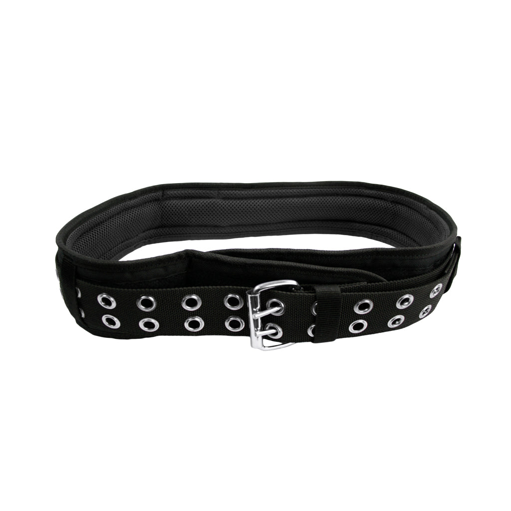 Bossa 3 in. Black Fabric 2-Prong Wide Padded  Work Belt