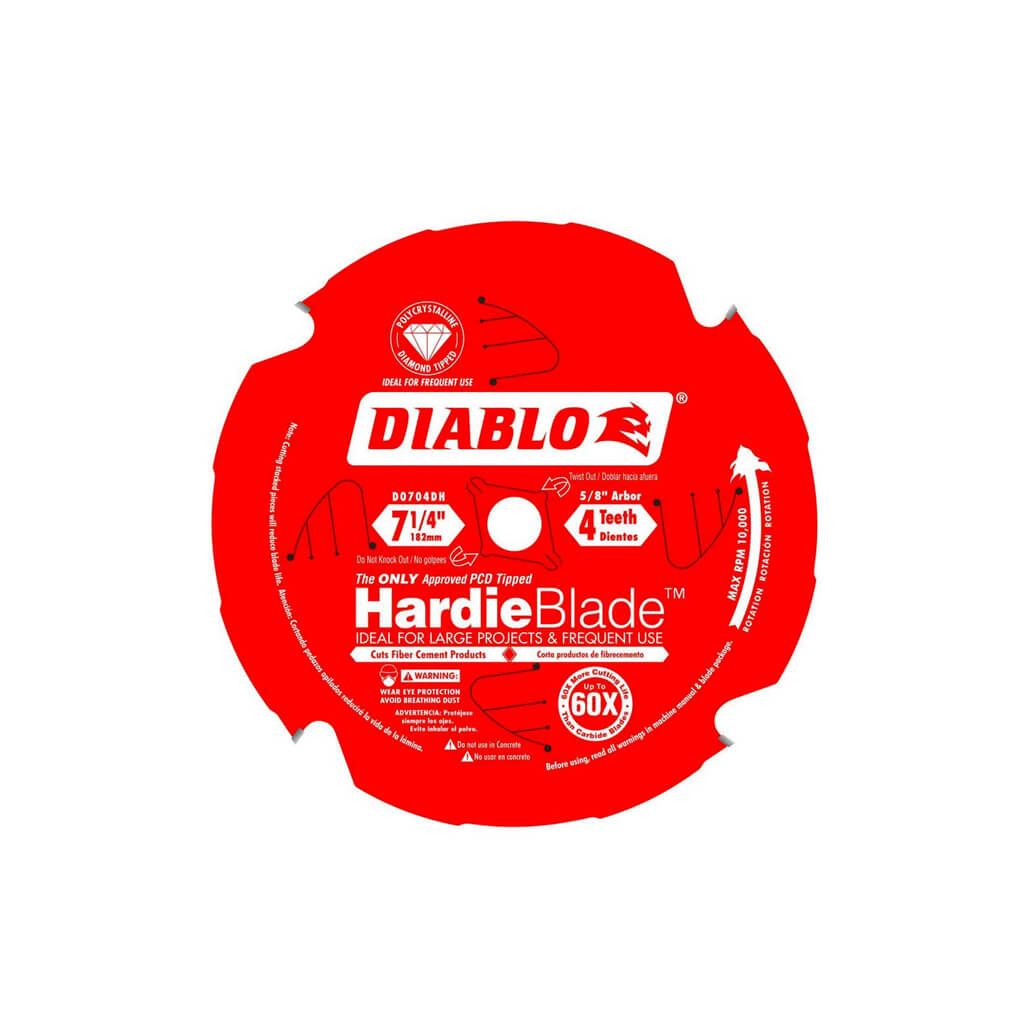 Freud Diablo D0704DH 7-1/4 in. x 4-Tooth Polycrystalline Diamond (PCD) Tipped Fibre Cement Hardie Blade