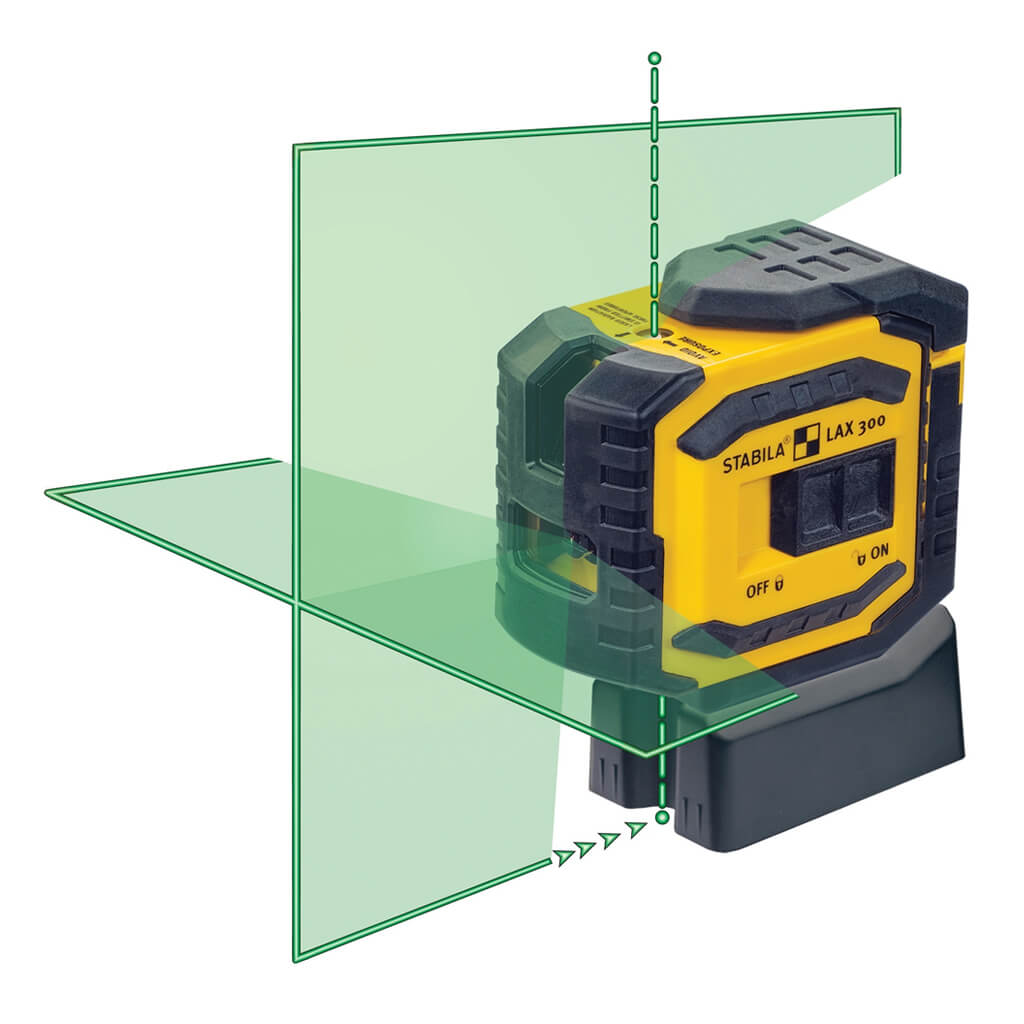 STABILA 03185 LAX300G Green Beam Cross Line Plus Plumb Dots Laser Level