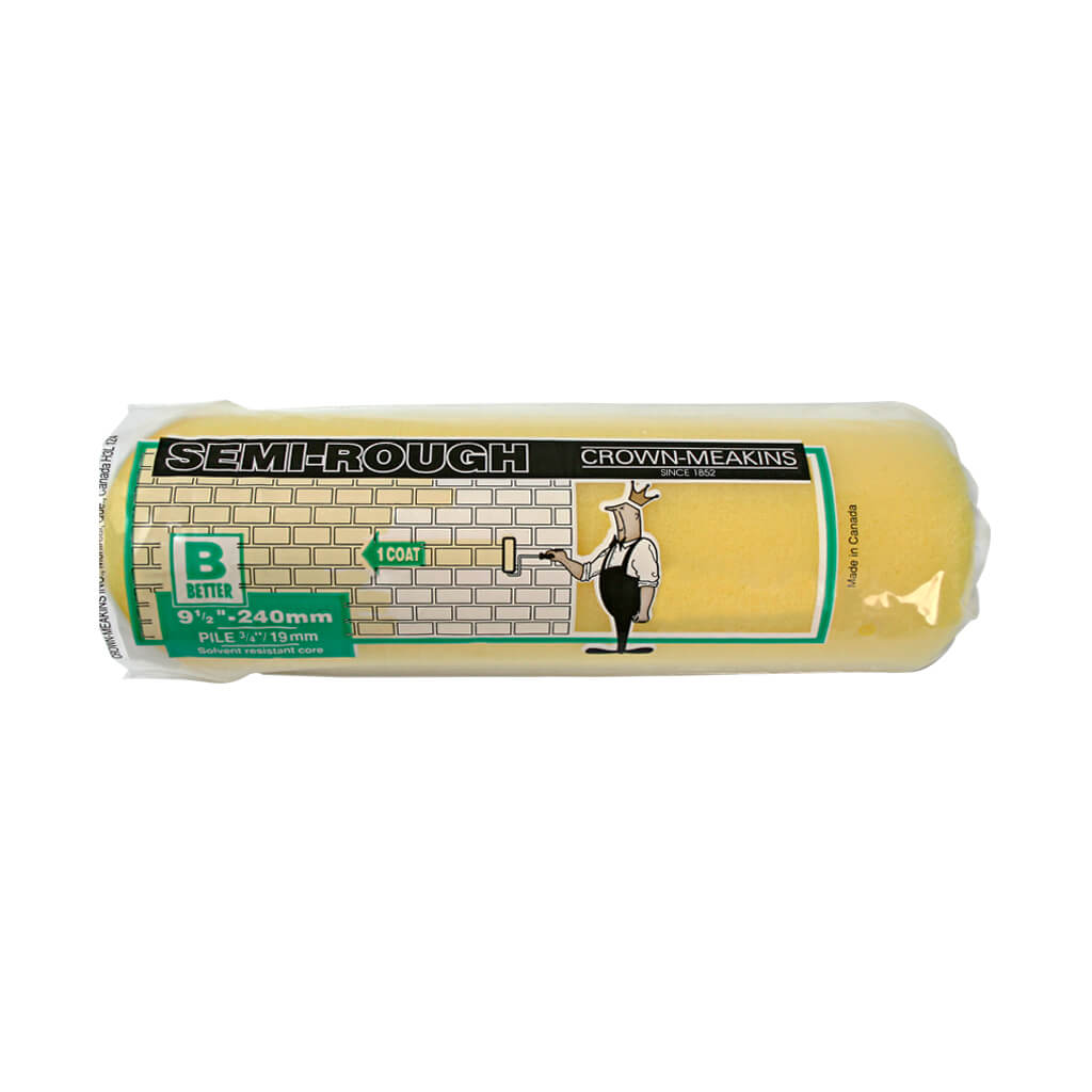 Crown & Meakins 084295 9-1/2 in. x 3/4 in. Rough Surfaces Yellow CVR Foam Slit Roller Refill