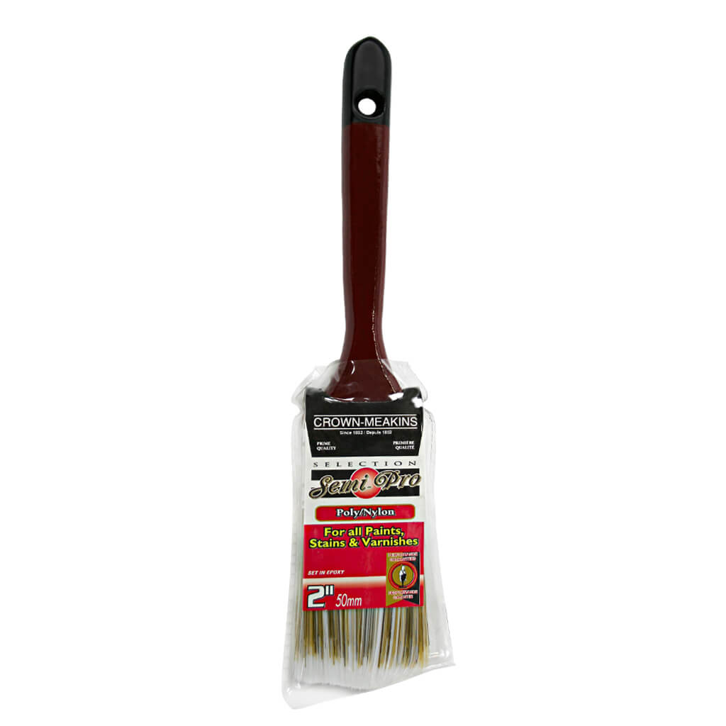 Crown Meakins 029620 2 in. Semi-Pro Polyester/Nylon Bristle Angle Paint Brush