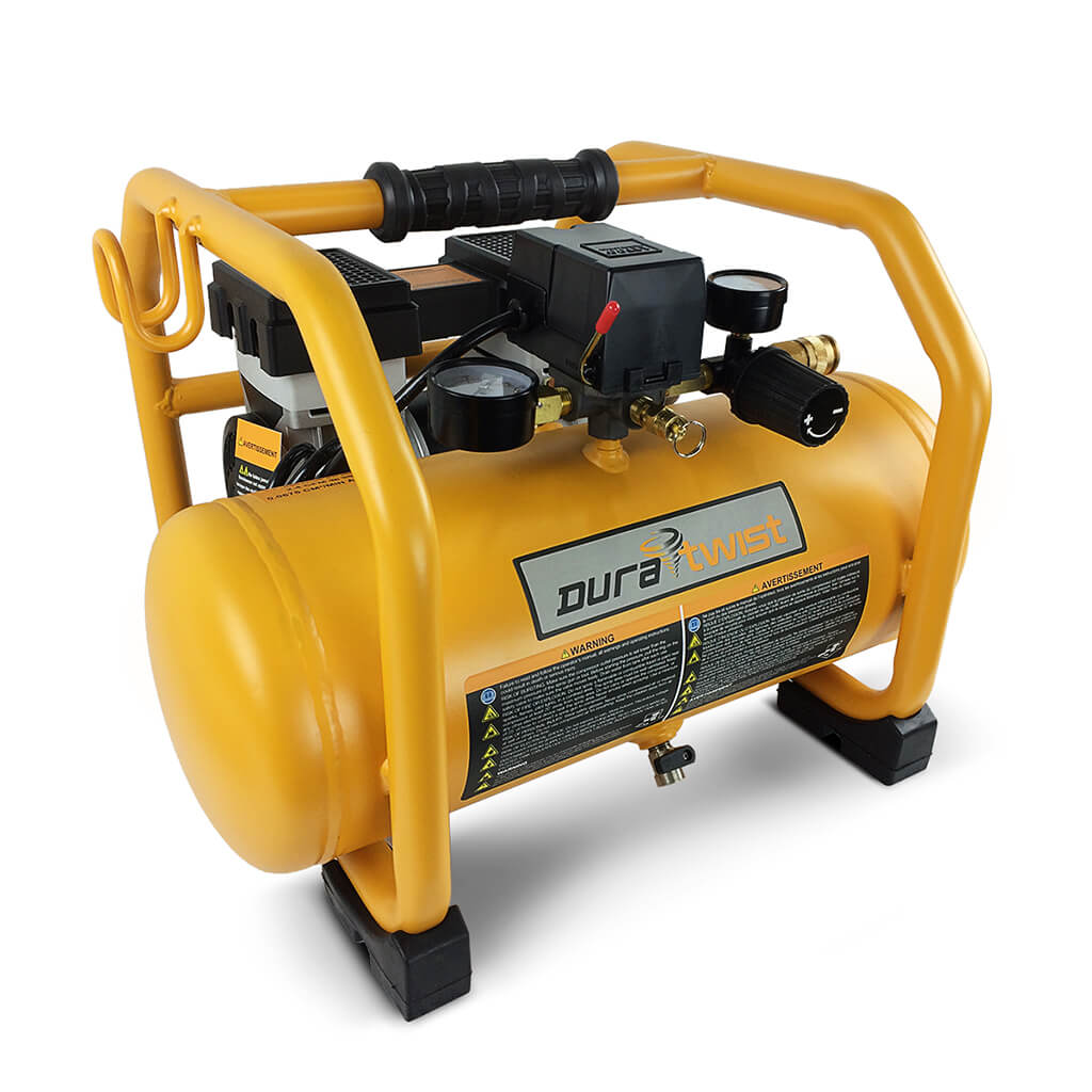 DuraTwist 1.0 HP 3-Gallon Ultra-Quiet Oil-Free Electric Air Compressor