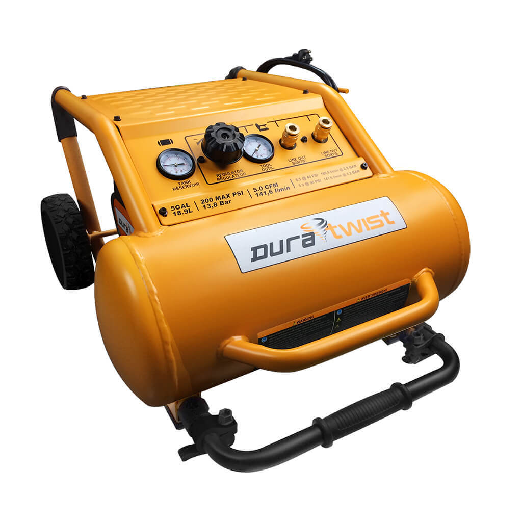 DuraTwist 2.0 HP 5-Gallon Ultra-Quiet Oil-Free Electric Air Compressor