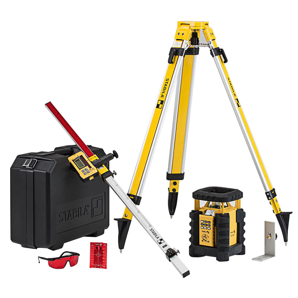 STABILA 05700 LAR350 Dual Slope Interior/Exterior Fully Self-Leveling Rotary Laser Kit