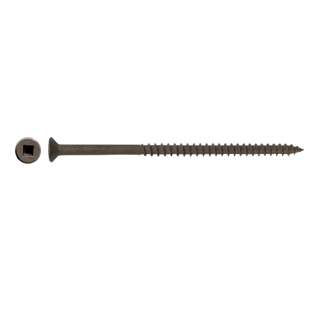 DuraDrive #10 x 5 in. Low Root Brown Zinc Coated Flat Head Square Drive Decking Screws (1,000-Pack)