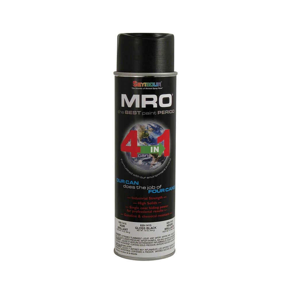 Seymour 620-1415 16 oz. Gloss Black MRO Enamel High Solids Spray Paint