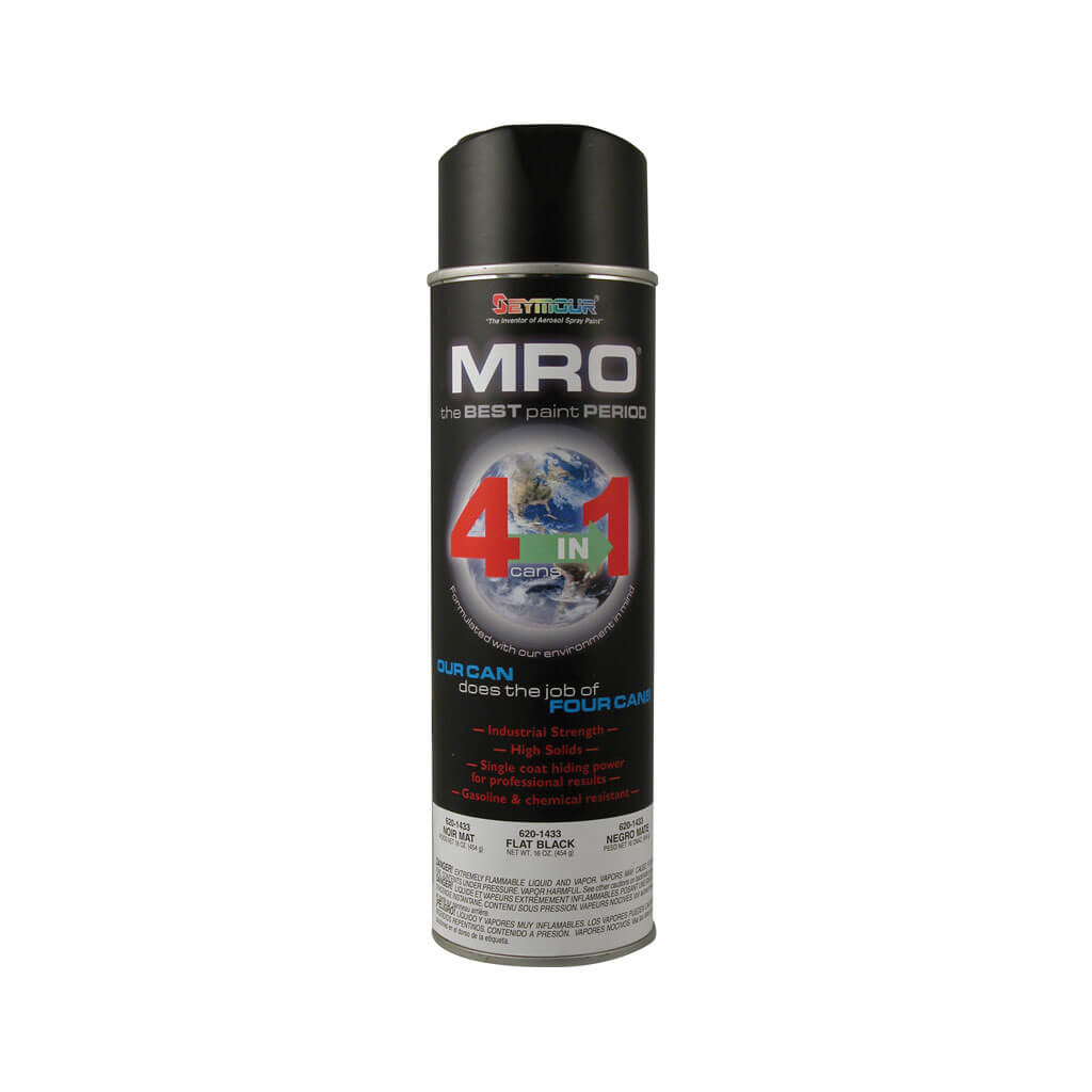 Seymour 620-1433 16 oz. Flat Black MRO Enamel High Solids Spray Paint