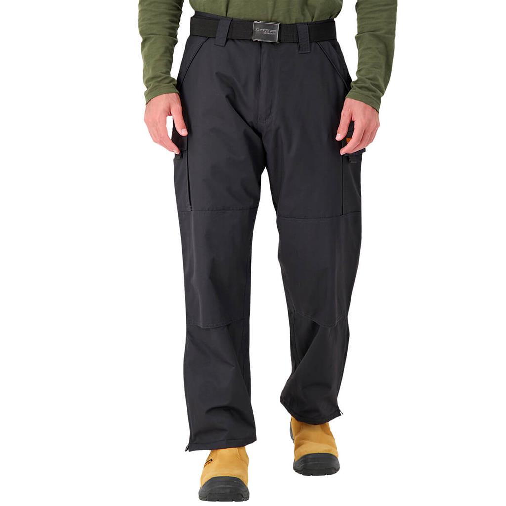 DuraDrive Men's Black Fleece Lined Double Knee Utility Work Pants