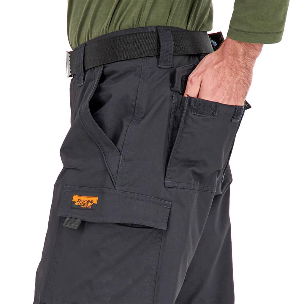 DuraDrive Men's Black Fleece Lined Double Knee Utility Work Pants