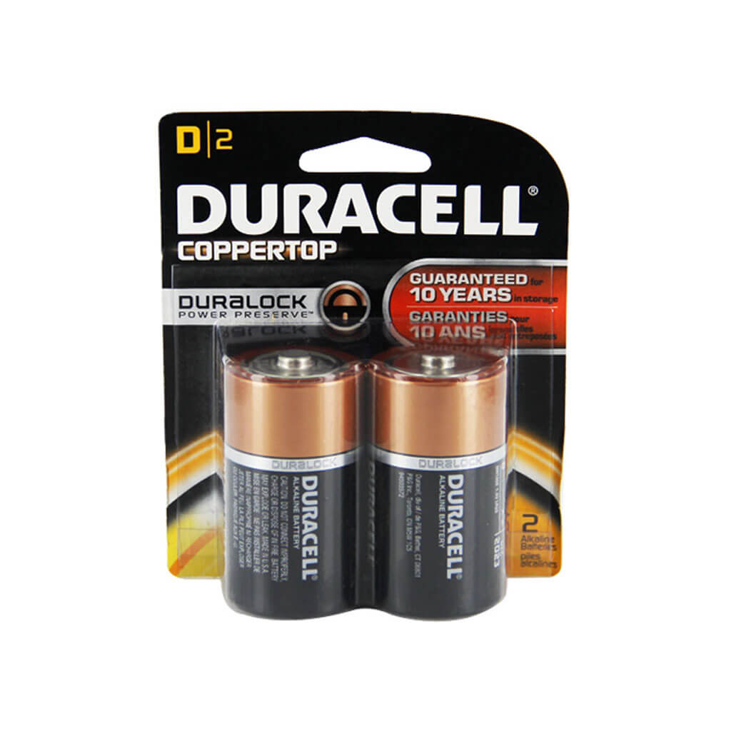 DURACELL MN1300B2Z Alkaline 1.5-Volt COPPERTOP D-Cell Battery (2-Pack)