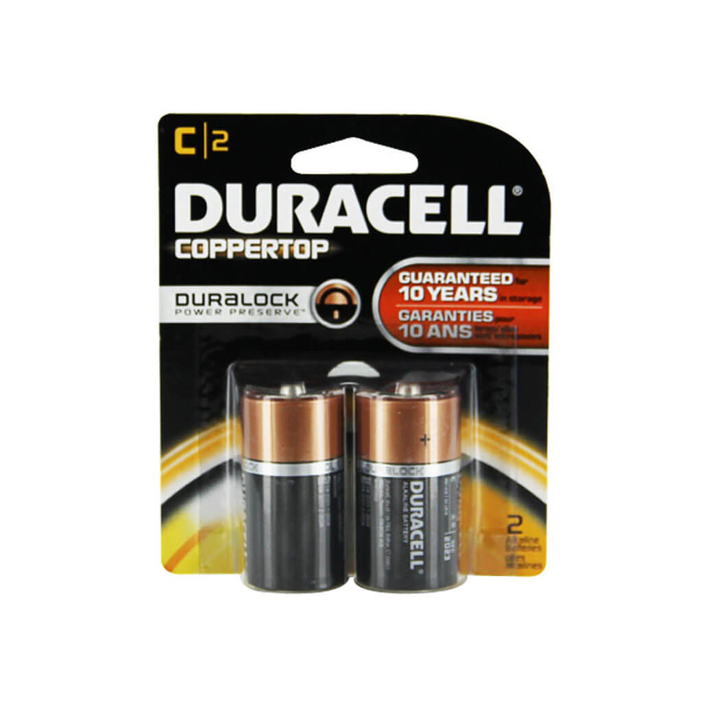 DURACELL MN1400B2Z Alkaline 1.5-Volt COPPERTOP C-Cell Battery (2-Pack)