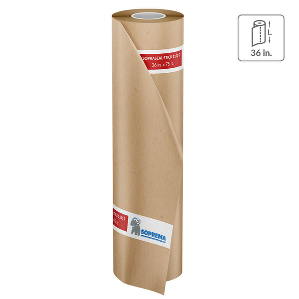 SOPREMA 14046 36 in. x 75 ft. SOPRASEAL STICK 1100TC Summer Grade Self Adhesive Air and Vapor Barrier Flashing Membrane