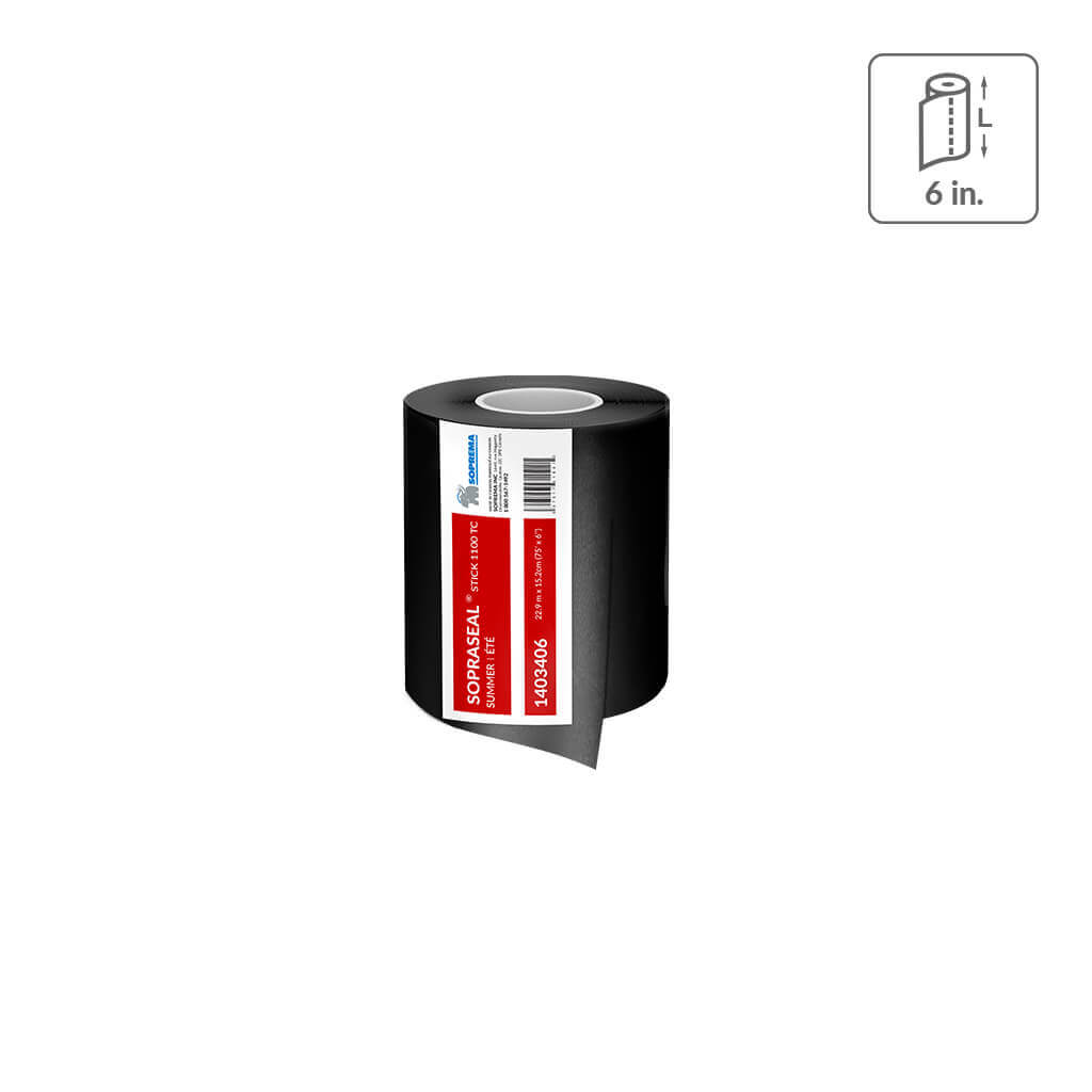 Sopraseal Cut-In-Roll Stick 1100T Summer Grade 6 in. x 75 ft. Self-Adhesive Air-Barrier and Waterproof Membrane