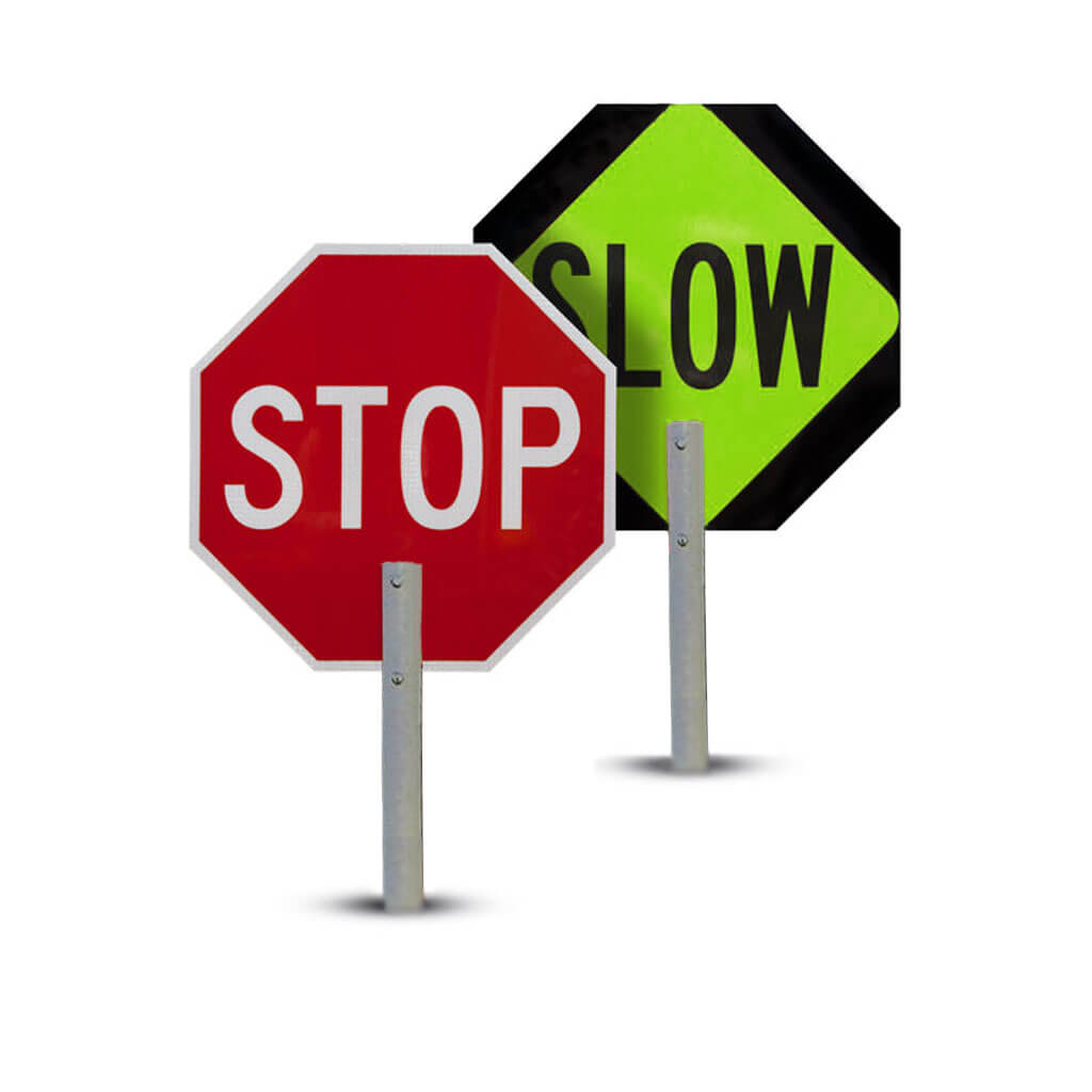 Traffix Devices 18018-SS-HIPDG-C5 Stop and Slow Paddle Traffic Sign