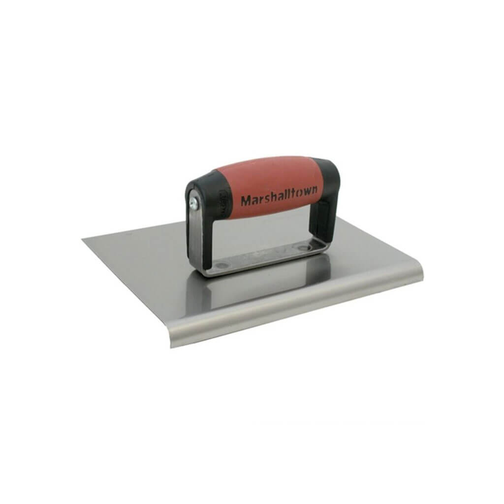 MARSHALLTOWN 14186 6 in. x 6 in. x 3/8 in. Radius Stainless Steel Straight End Hand Edger