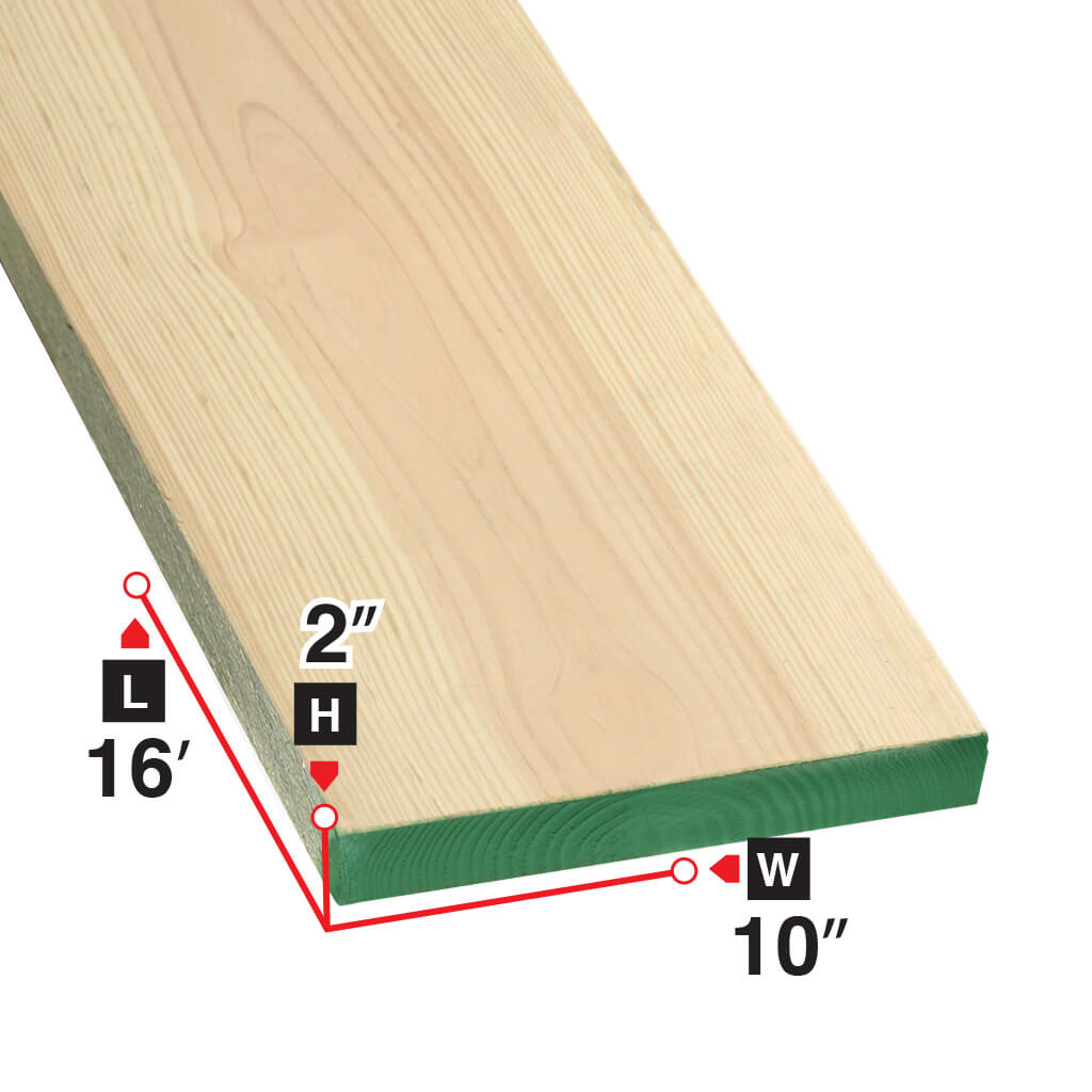 2 in. x 10 in. x 16 ft. Non-Cleated Spruce Scaffold Plank