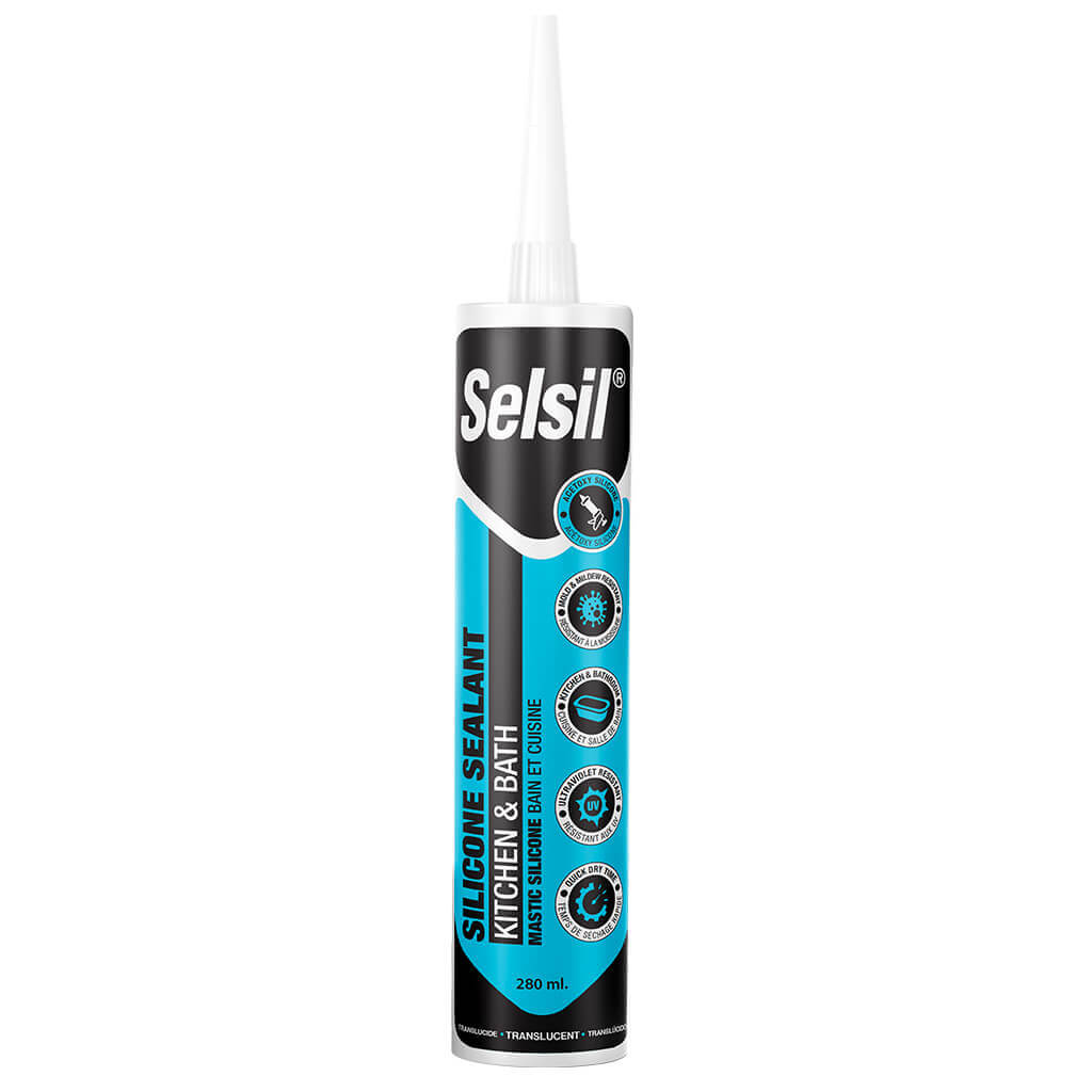 Selsil 280 mL Translucent -90 to 150 deg C Service Kitchen and Bath Silicone Sealant