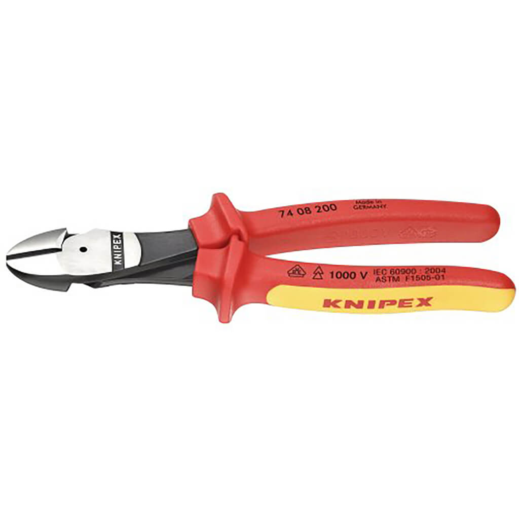 Knipex 74 08 200 SBA 8 in. High-Leverage Insulated Diagonal Side Cutting Pliers